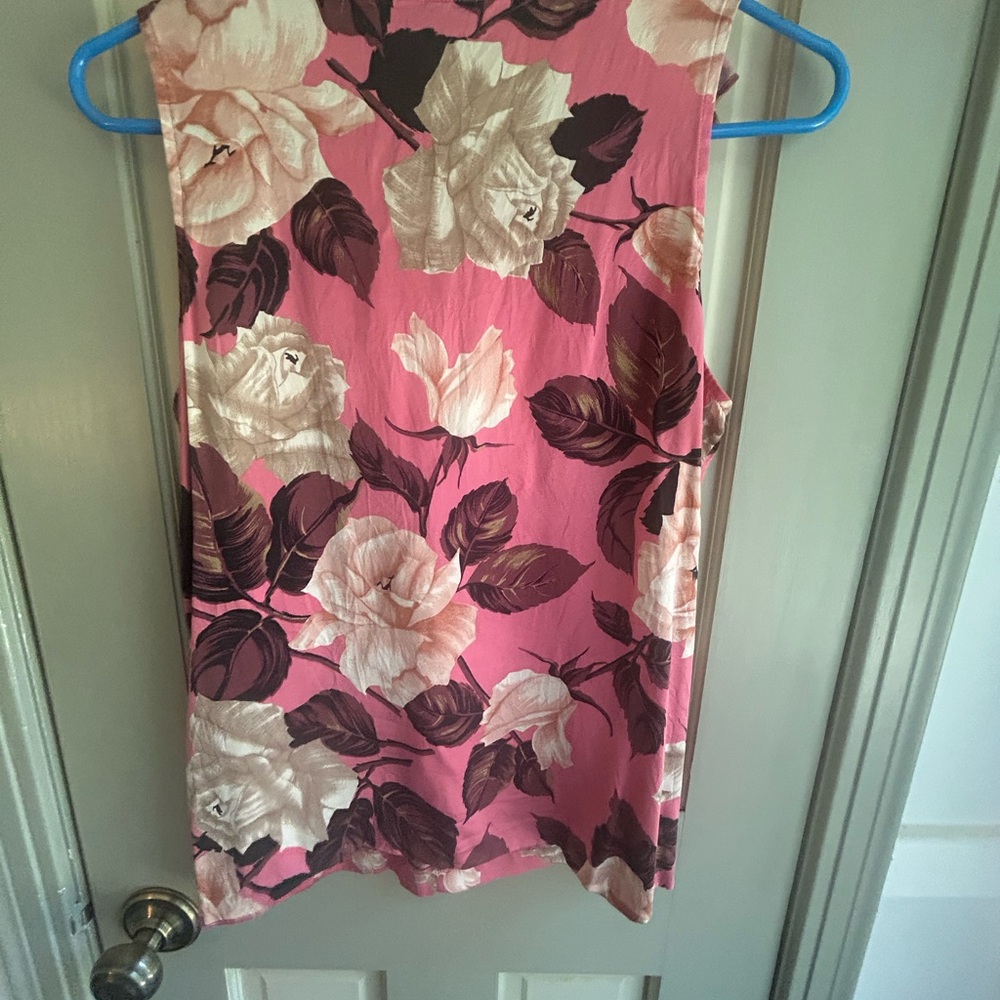 Talbots Pink and Gray Floral Top
